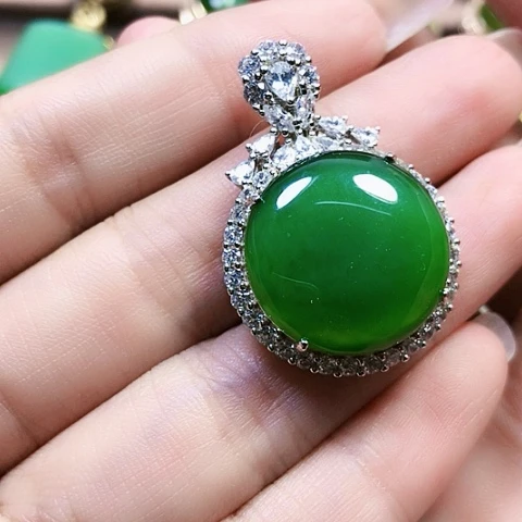 和田玉戒指银S925镶嵌