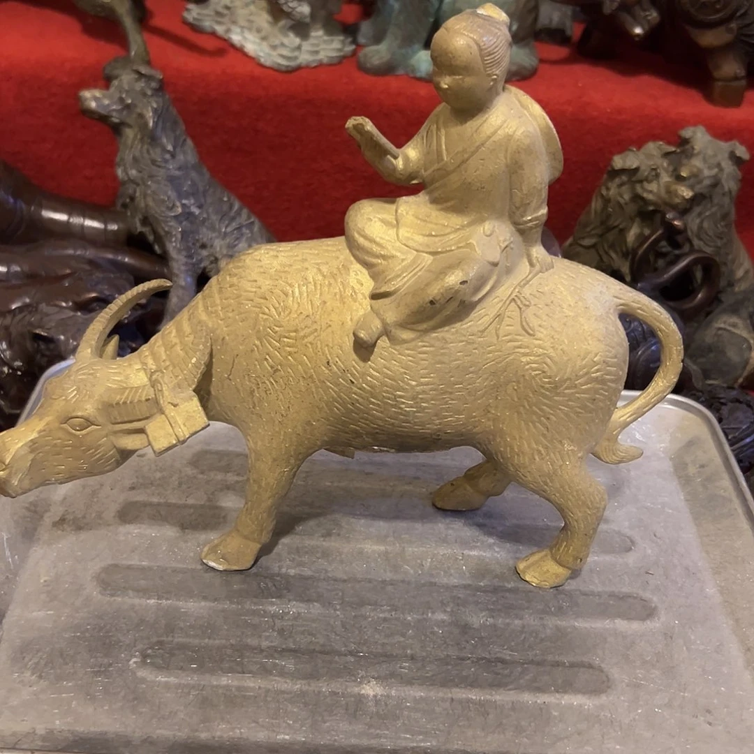 游***鸡黄铜摆件，文房摆件工艺品