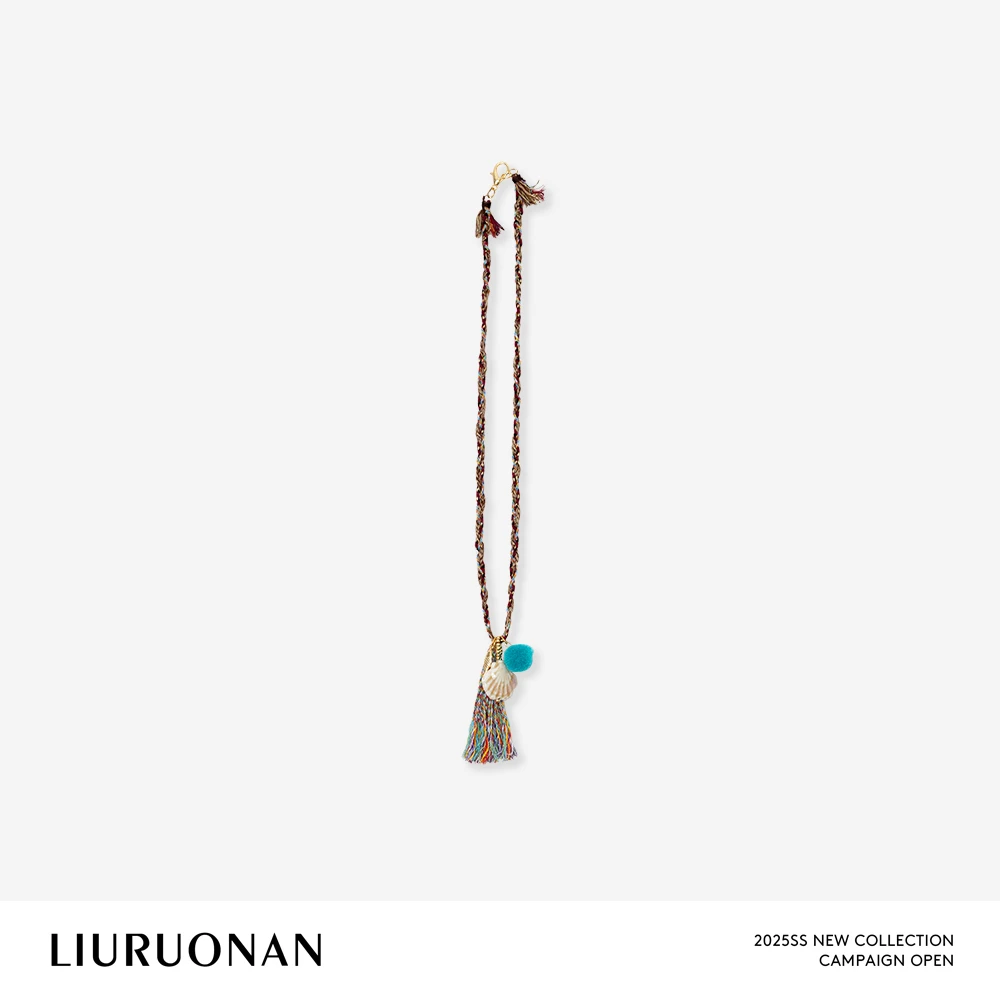 铜棉绳项链  LIURUONAN 25SS【蓝彩项链】手工编绳夏季度假项链