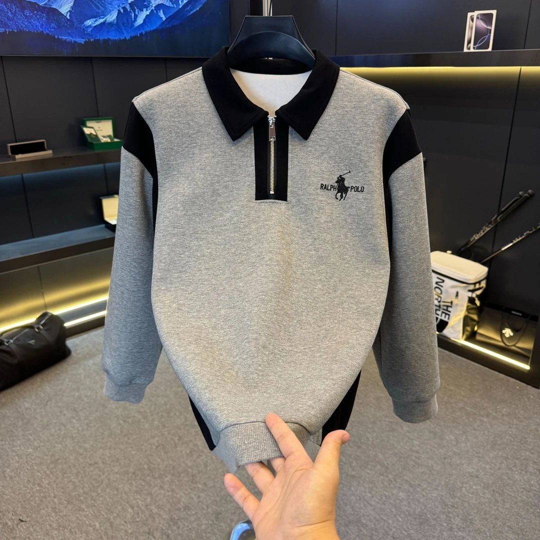 拉夫polo设计师款宽松翻领秋季卫衣