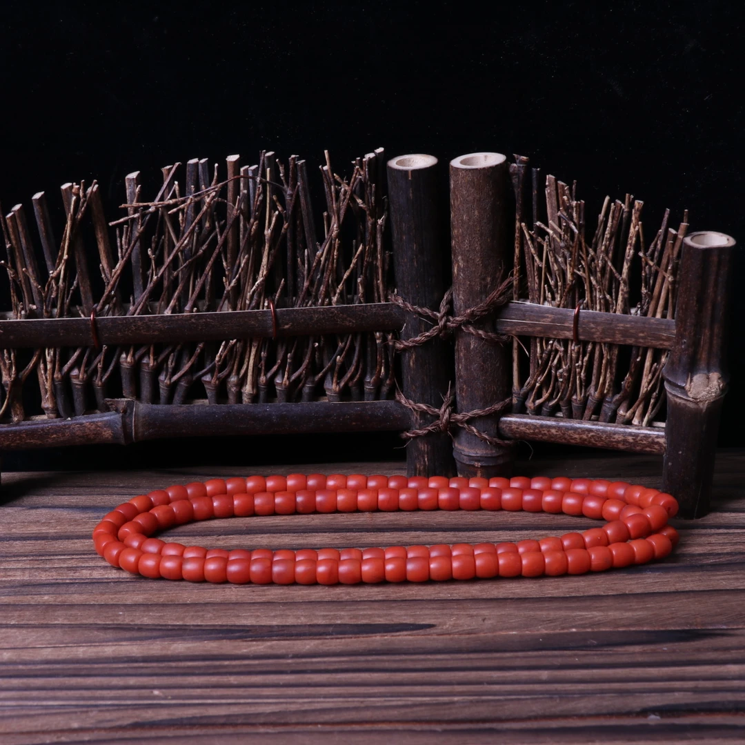 【蚂蚁珠宝】南红玛瑙7mm左右直切多圈项链一条n797