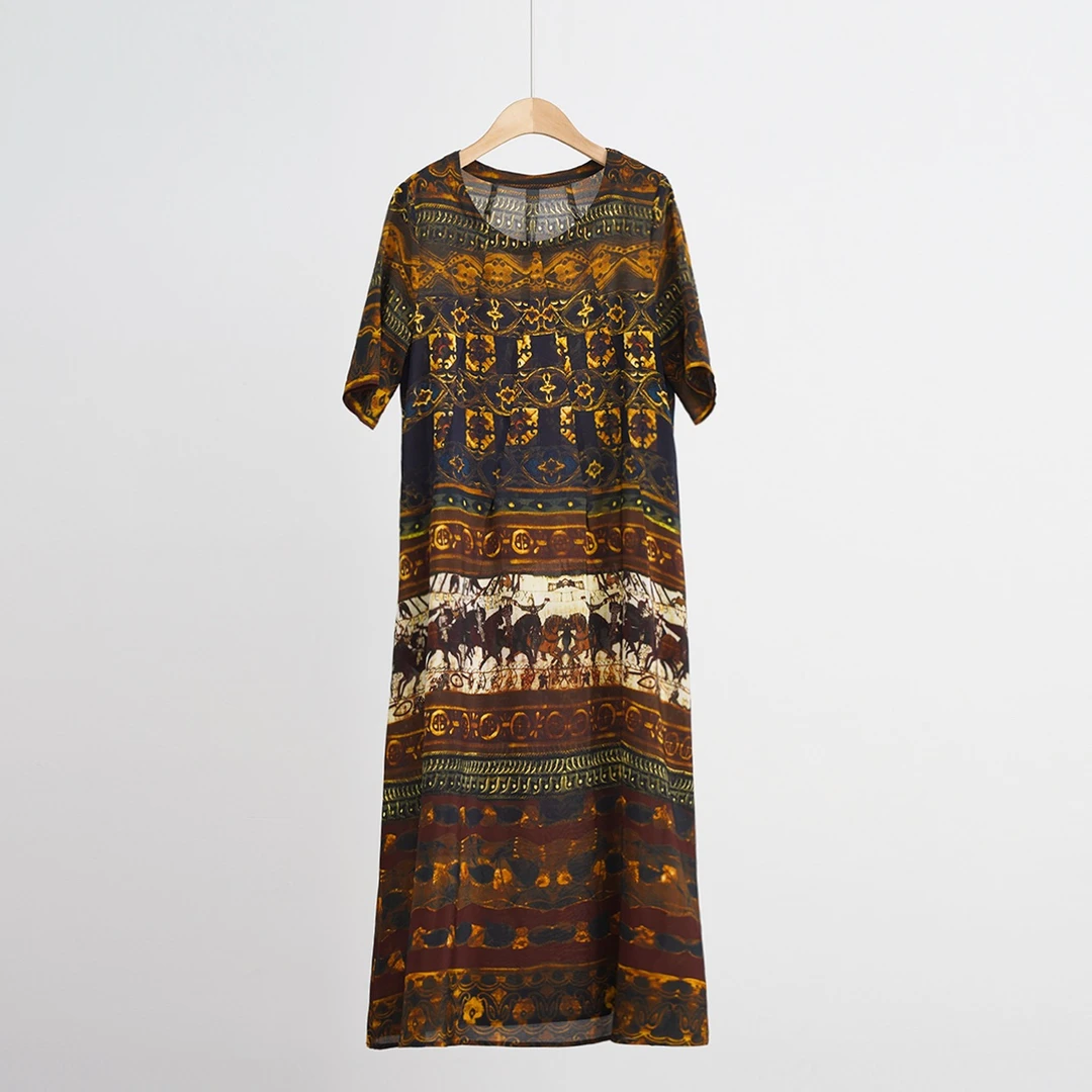 【波西米亚回忆】行走的空调桑蚕丝连衣裙（21193011）