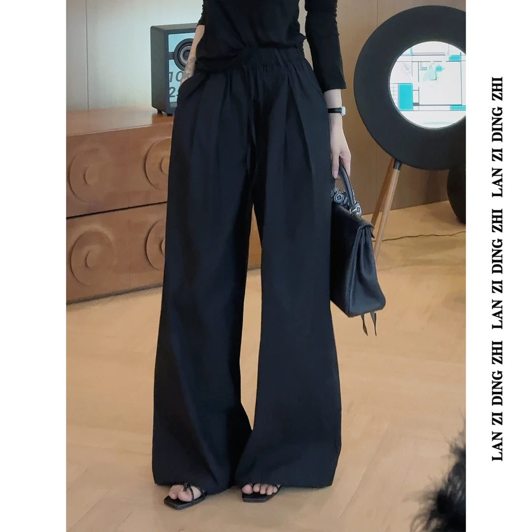 「松弛有度」高腰休闲宽松透气拖地夏季新款阔腿时尚爆款休闲裤