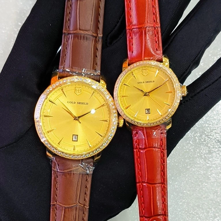 宇珀-锆石剑心指针凸起气球盘情侣腕表（石英机芯0.1克）