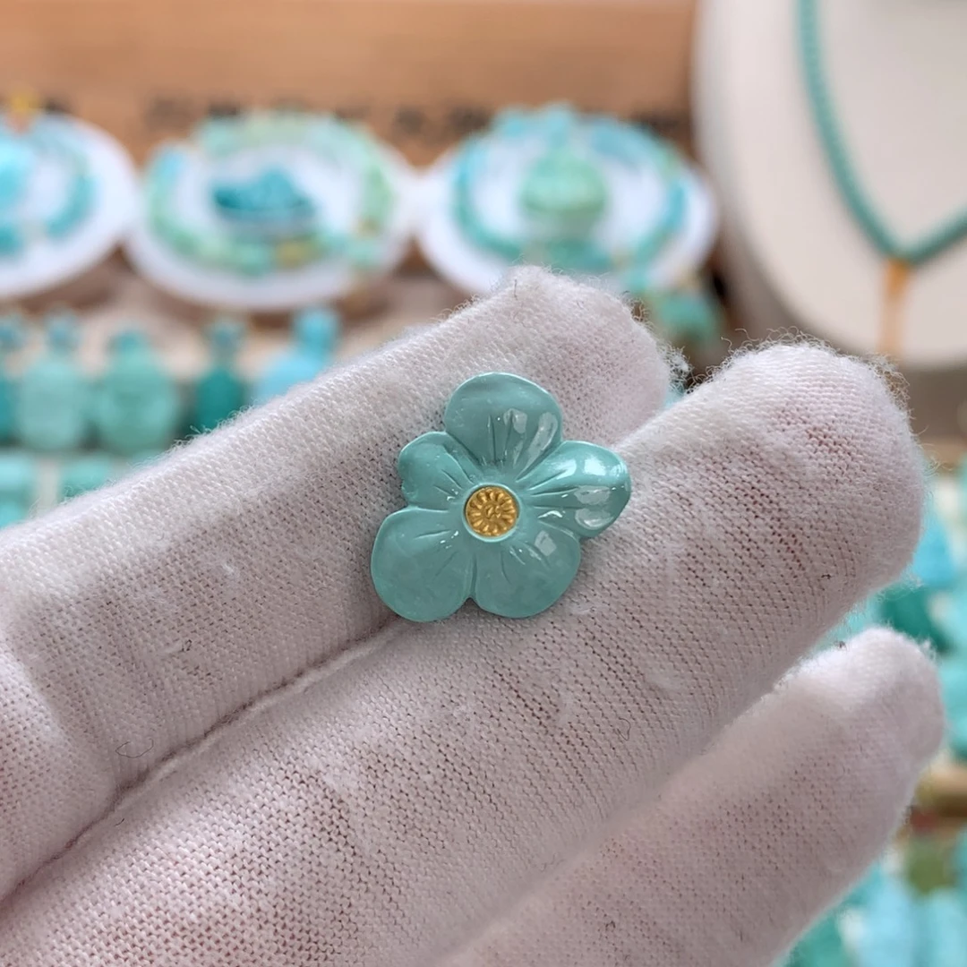 绿松石未镶嵌绿松石花花