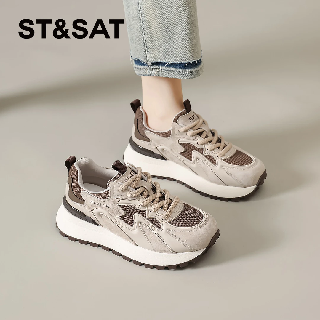 星期六超火休闲女鞋2025新款秋季增高老爹鞋女士透气巨好看阿甘鞋