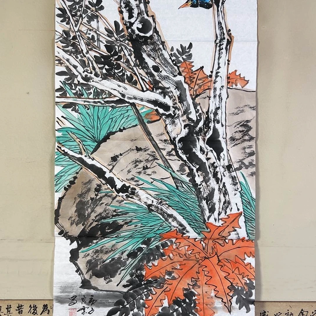 国画538 花鸟在此处飞翔也不太