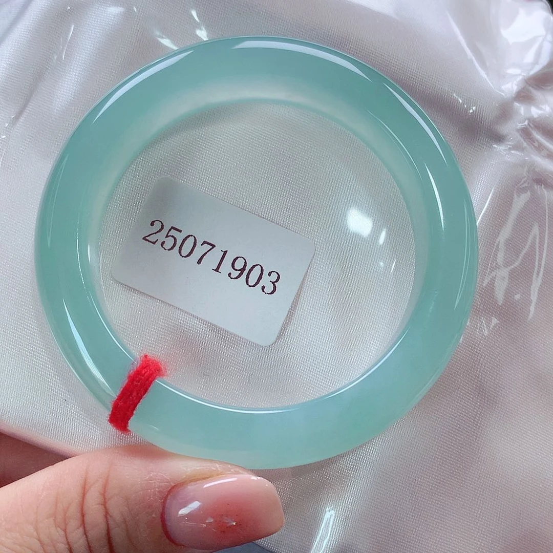 未镶嵌手镯翡翠冰胶蓝晴，100号天然a货翡翠