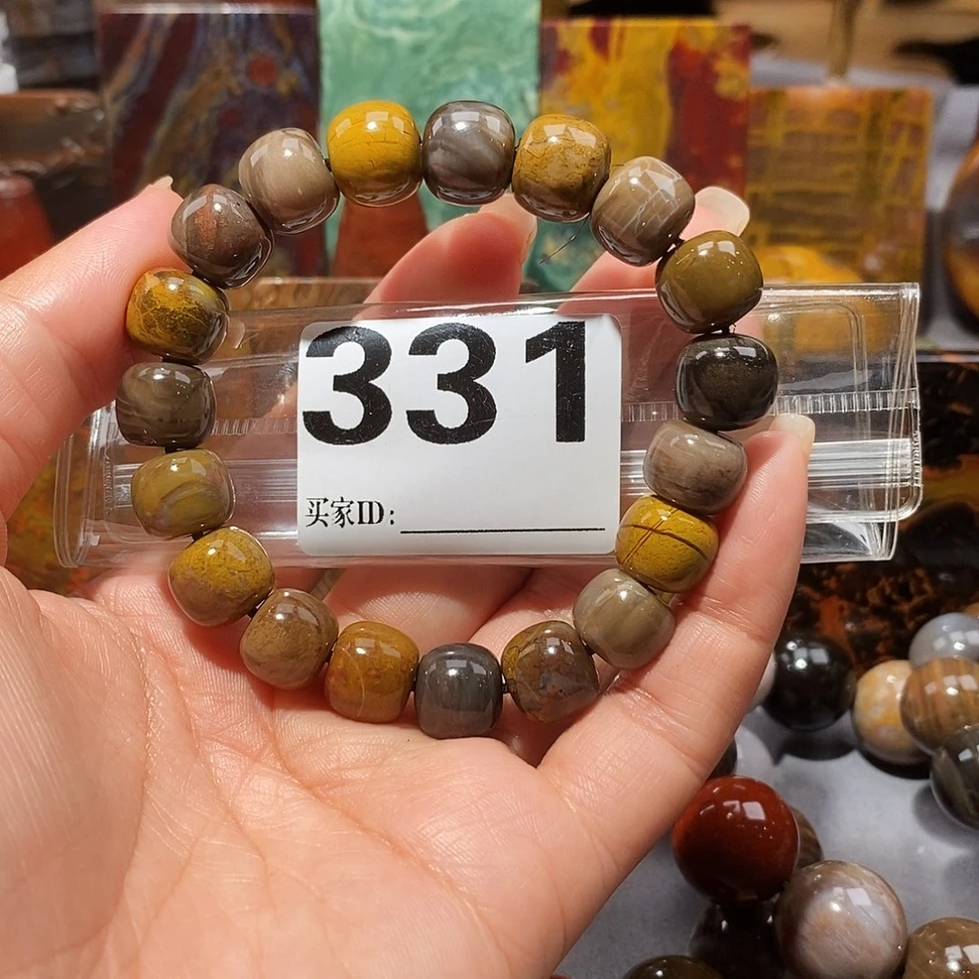 未镶嵌天然北票硅化玉手串硅化玉