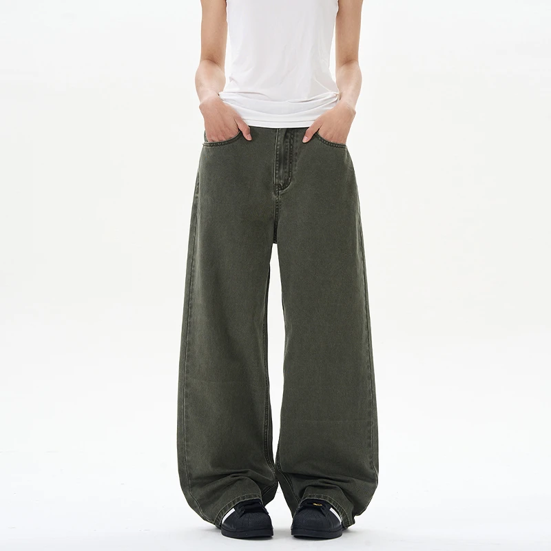 纯色牛仔裤男生春夏新款潮牌美式高街痞帅欧若风高级感宽松直筒裤