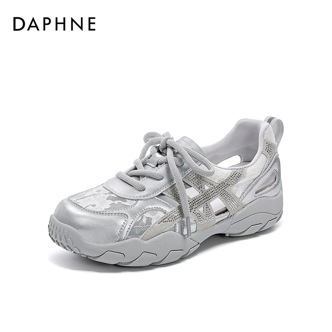 达芙妮2025透气网状镂空德训鞋时尚休闲鞋老爹鞋女鞋运动鞋鞋子