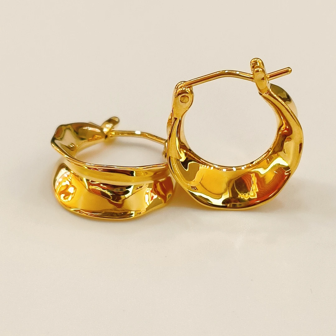 足金999时尚5D无氢大气耳饰3.38g