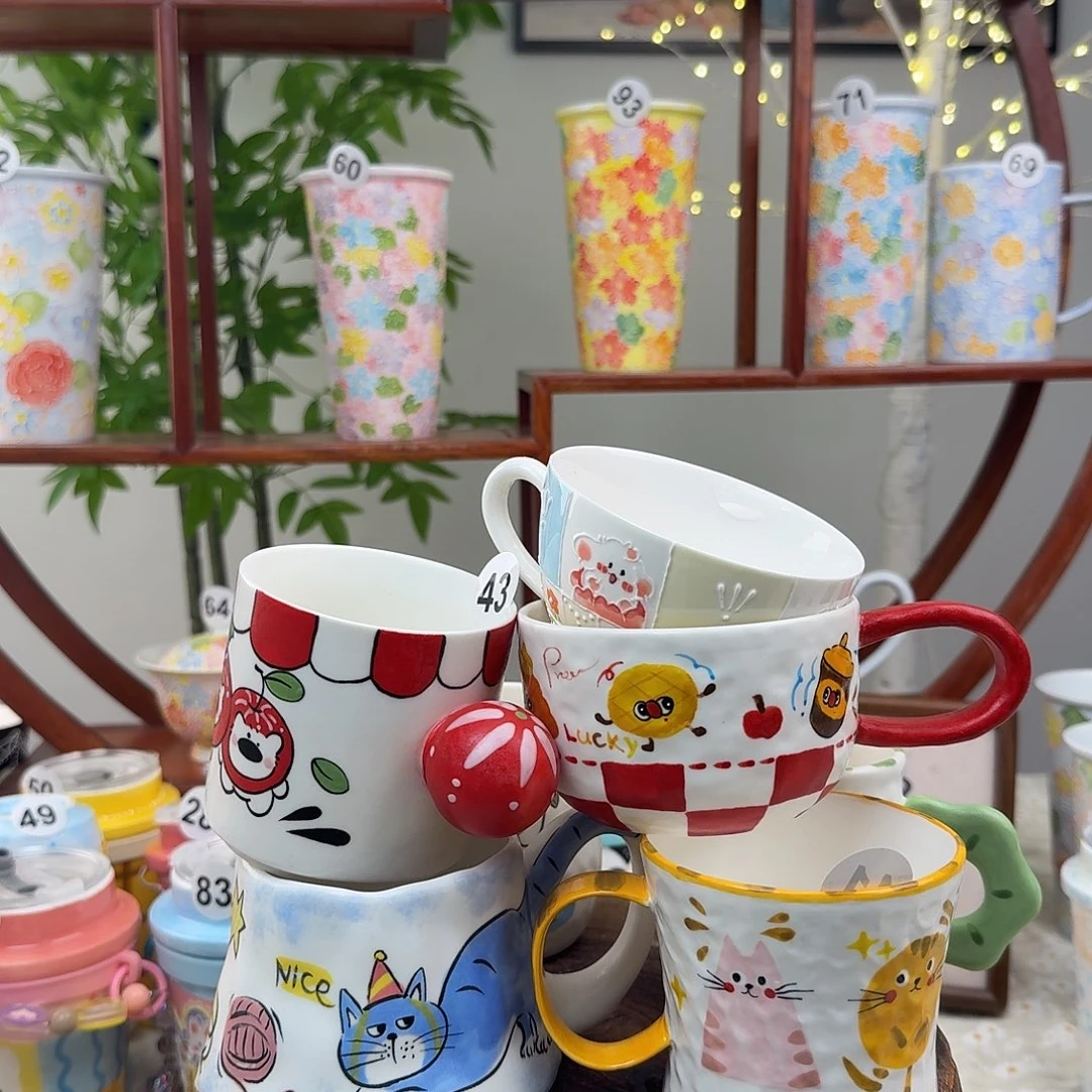 摆件陶43景德镇手绘高温釉下彩随机