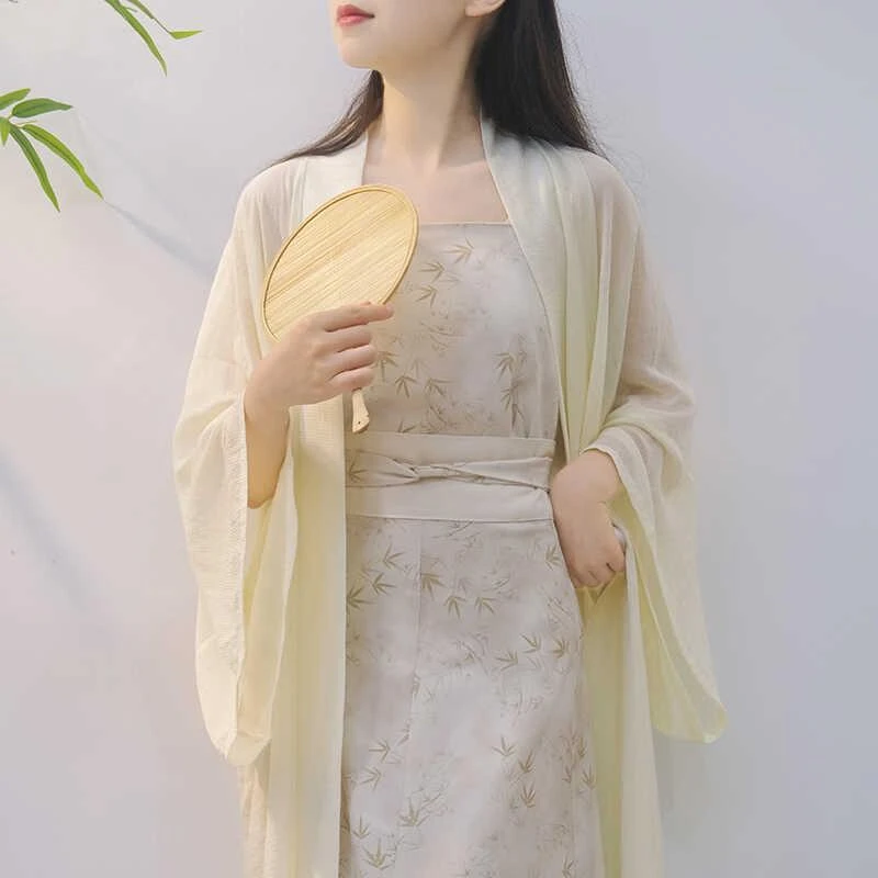 汉庭记[竹染]宋制汉服女对襟直袖八破裙日常通勤新中式国风夏