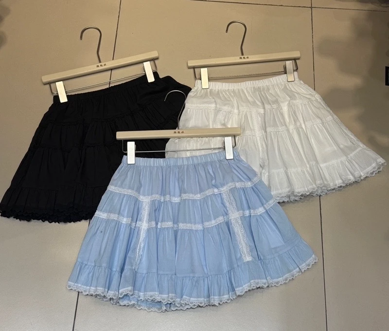 【1822】甜美风蕾丝花边蛋糕A字裙夏季女小个子显瘦高腰气质蓬蓬裙