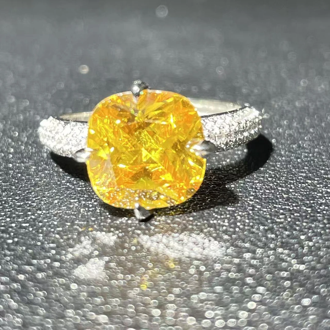 合金莫桑石戒指 意大利轻奢-设计师高定款-高精切宝石戒指C-239