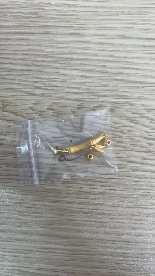 足金999  竹叶弯管+金珠