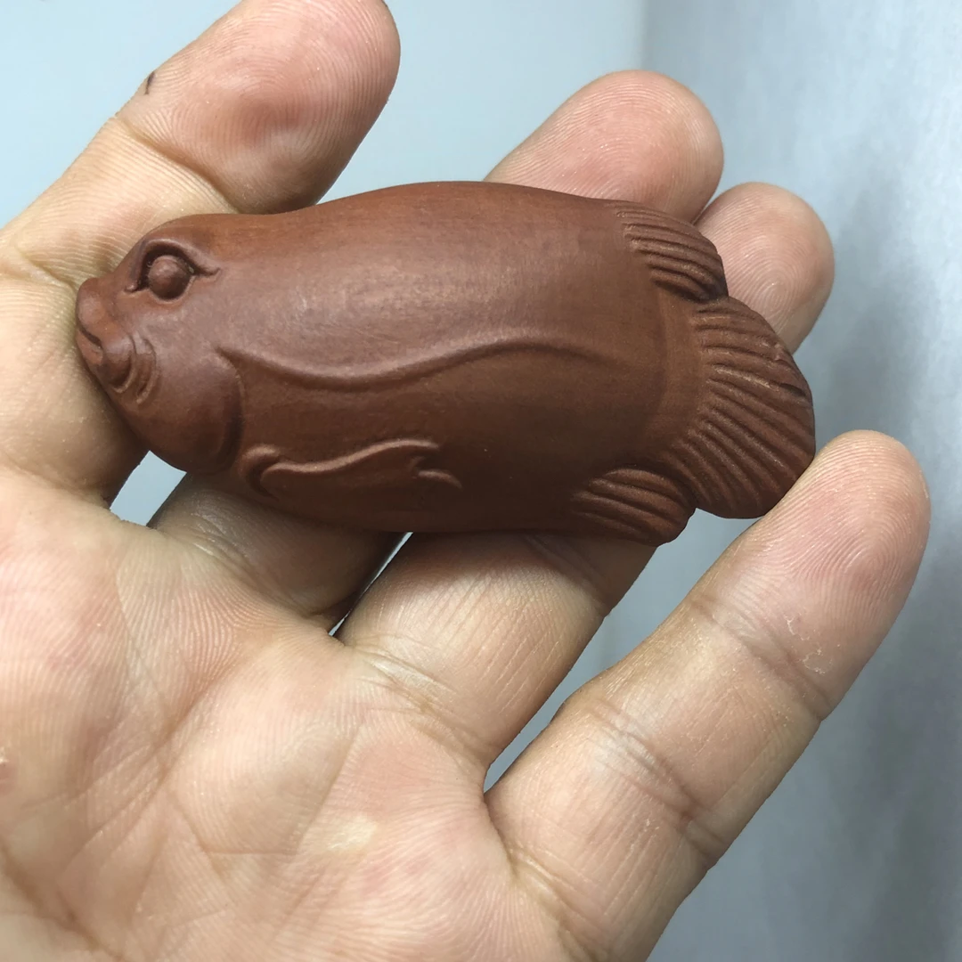 木雕百年拆房老料枣木年年有余《鱼》