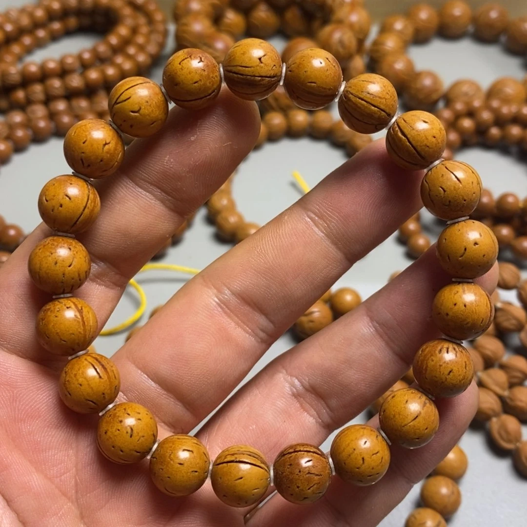 手串桃核脑纹光珠11.4