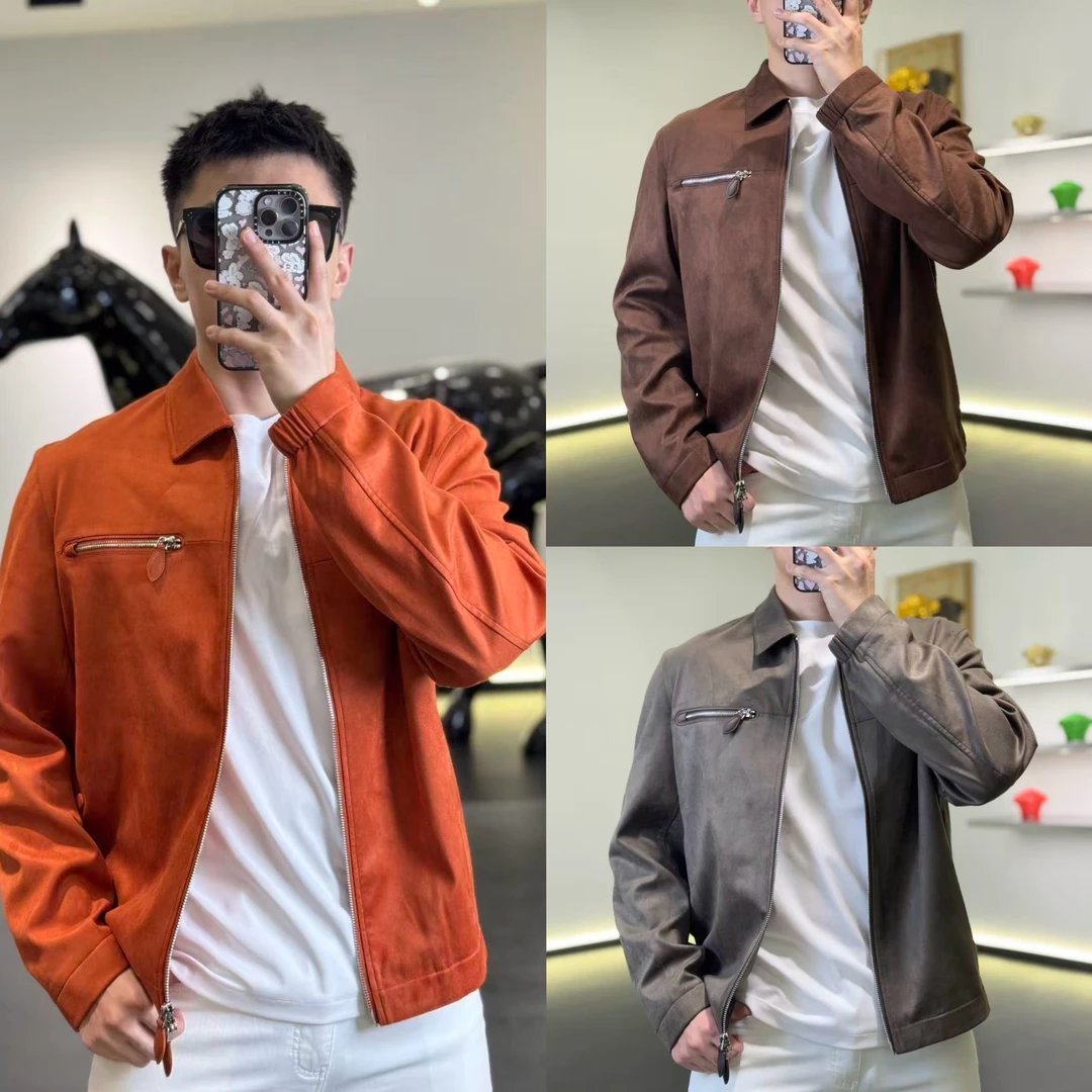 (秋款)古帝特尼“轻奢麂皮绒”夹克男士翻领时尚款休闲外套JM-81008