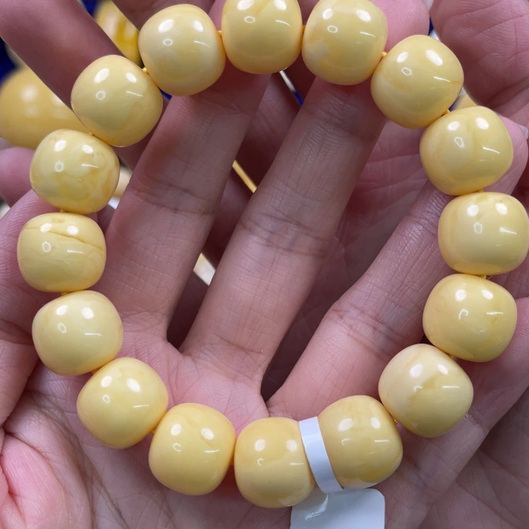 裸石蜜蜡未镶嵌琥珀蜜蜡手串卡14mm
