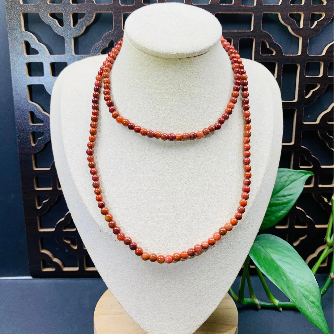 天然老矿原矿七彩盐源玛瑙红包浆4.6mm+圆珠多圈手链项链