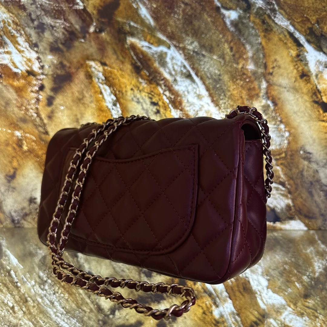 HIRMRIS手工真皮包550928-红  细链金球香