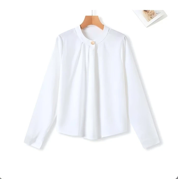 【茶芙巷】法式高级感衬衫复古宫廷风别致一粒扣衬衣 |2580【YJL】