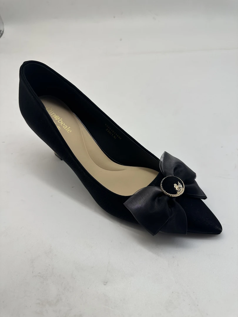 1492春秋新款时尚气质百搭蝴蝶结细跟尖头浅口女单鞋