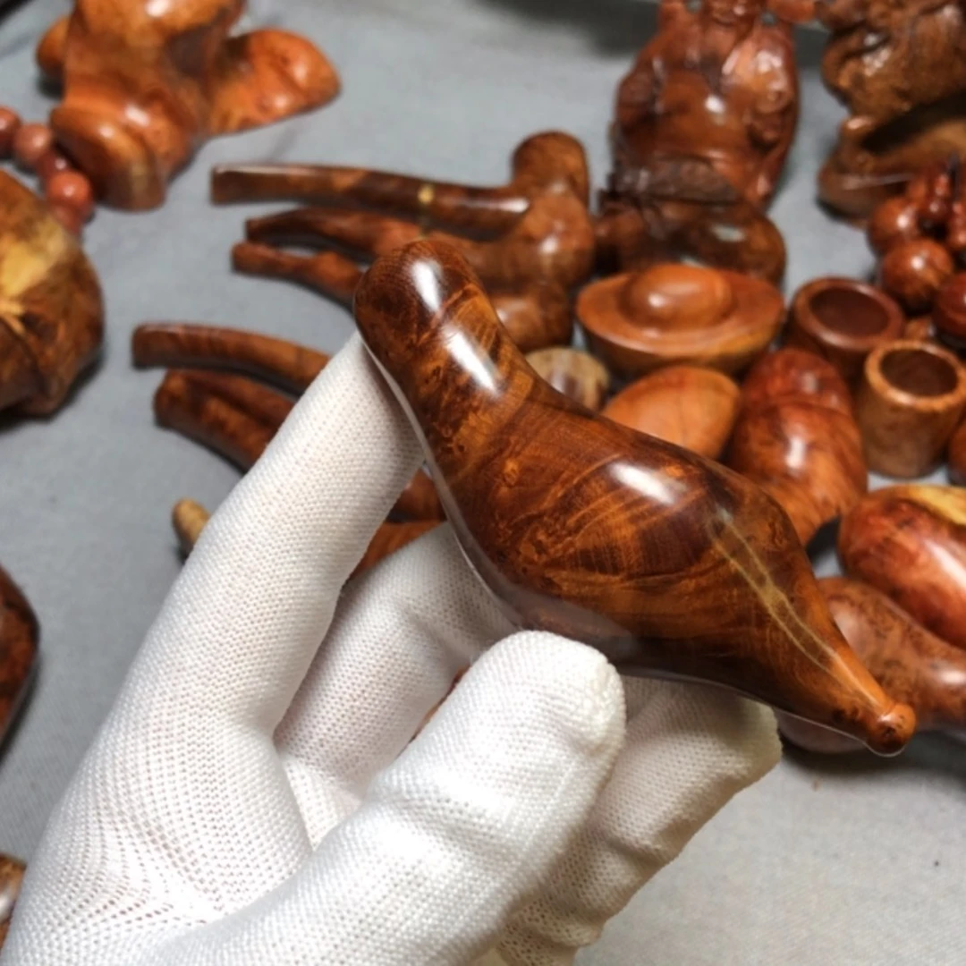 【闪购商品】木五*麻梨疙瘩火琉璃摆件