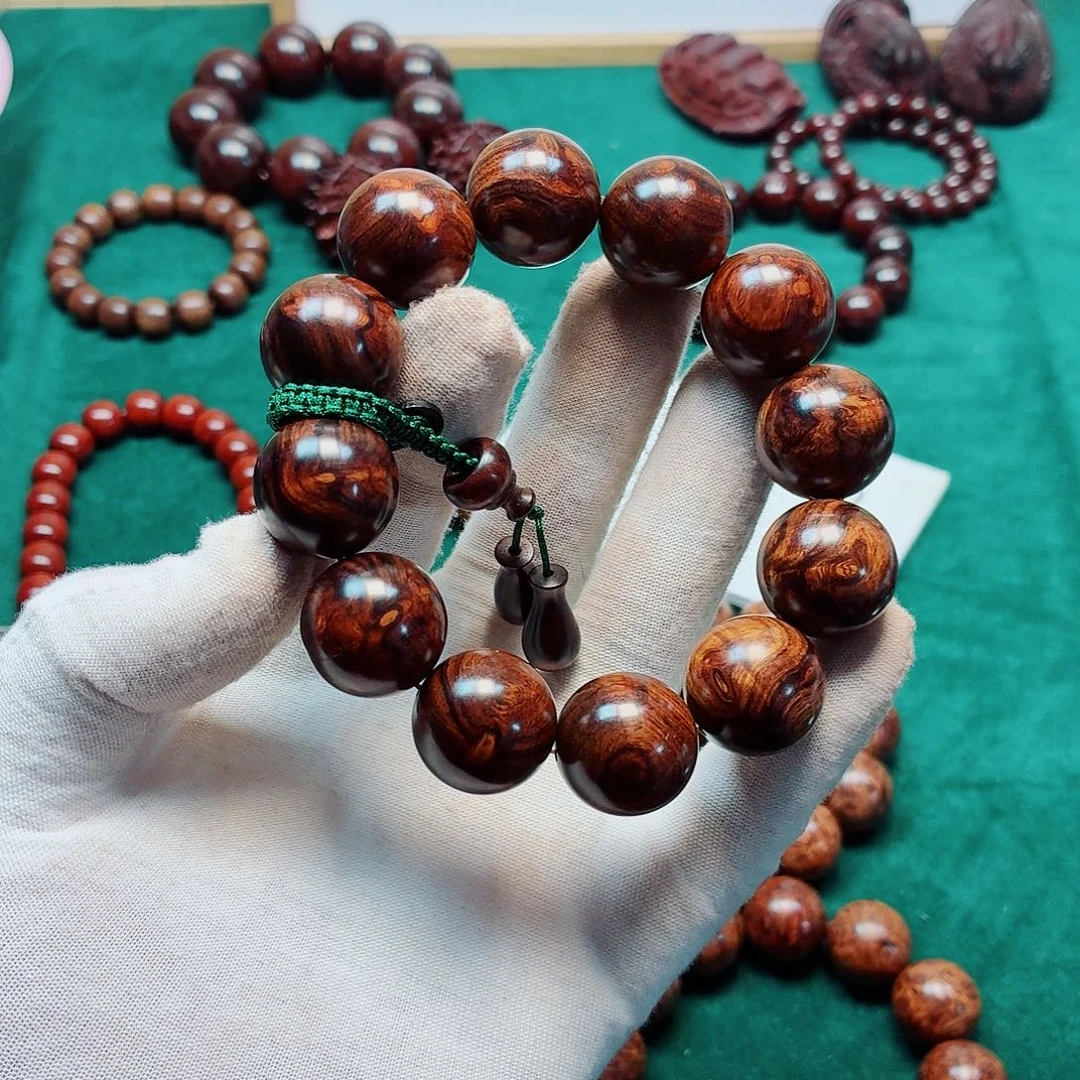 荷***蛋手串/手链黄花梨/降香黄檀20留疤丁海南黄花梨