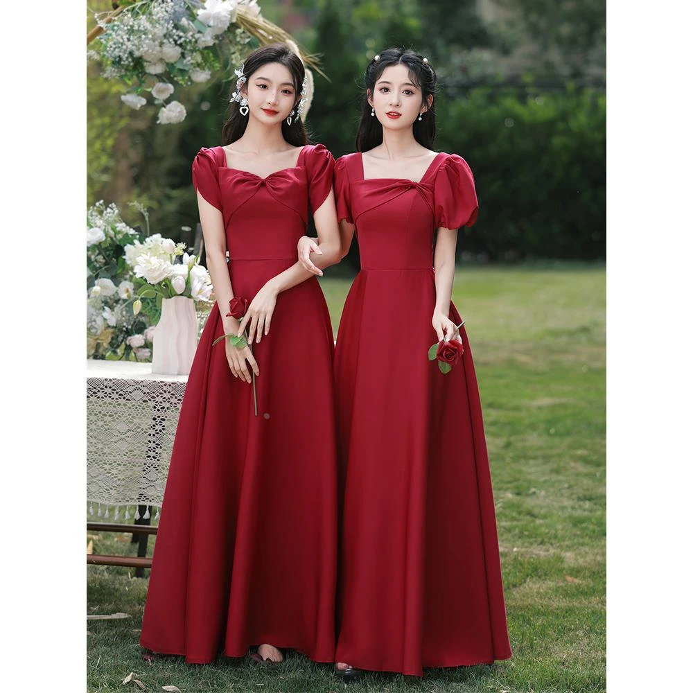 敬礼服显瘦结婚订婚礼服小众合唱演出服气质伴娘姐妹裙