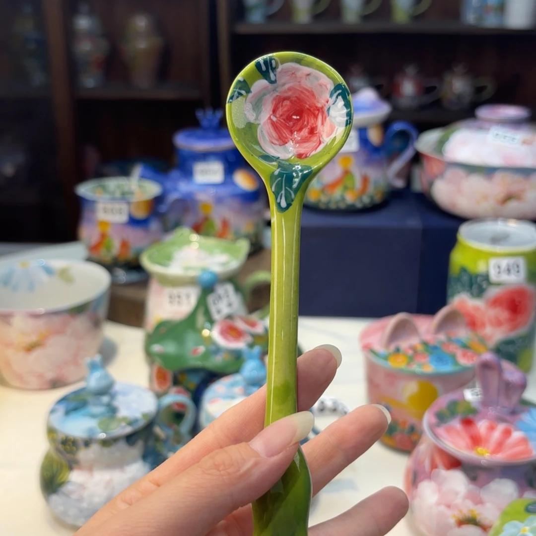 瓷片景德镇手绘高温釉下彩陶瓷茶具