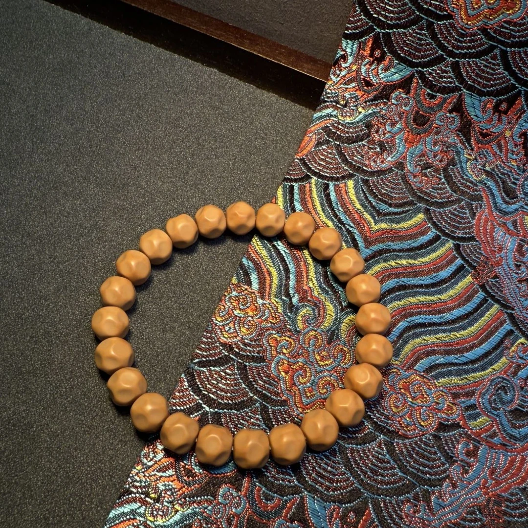 静国梵文玩《麦芽无相》奶酪猴头手串 全品无暇 原皮原色 半手工