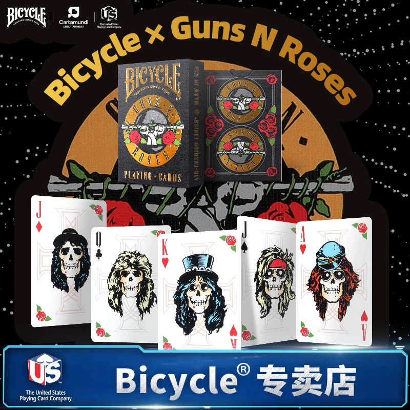 bicycle单车扑克牌主题艺术收藏花切纸牌枪与玫瑰