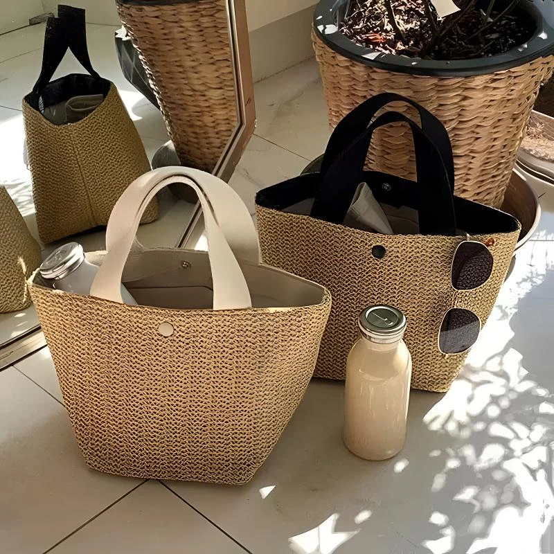 海边夏季沙滩百搭编织包包2025新款田园风女包复古仙女风手提包