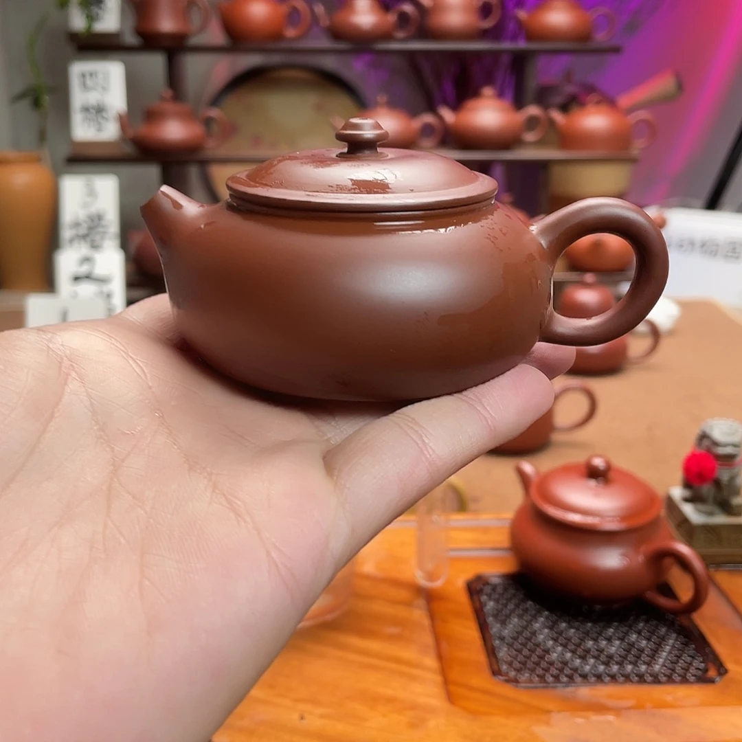 紫砂茶壶弹****?老朱泥寒江