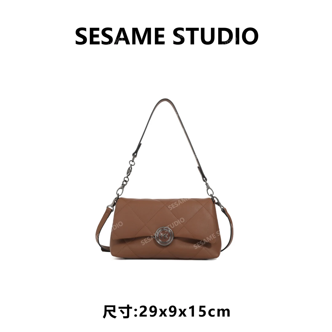 【芝麻集】品牌MANDYKARENY新款女包FES-6121-棕色腋下斜挎单肩百搭