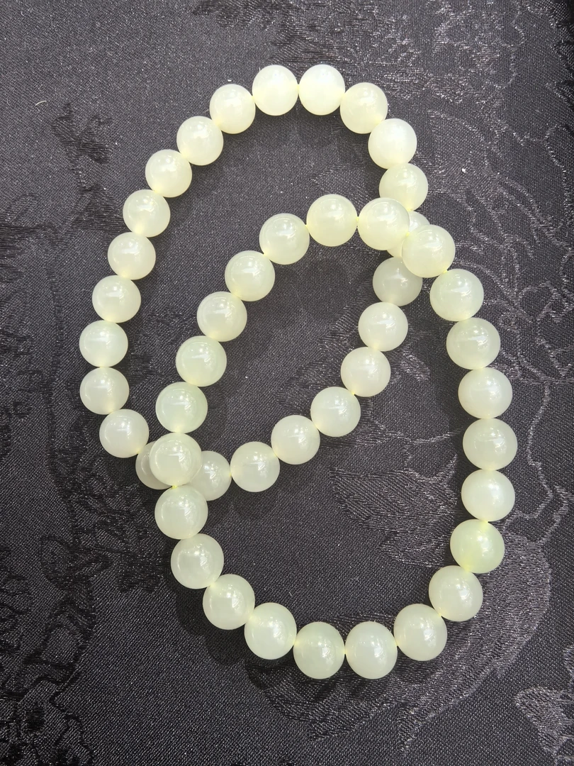 8mm冰底黄口手串百搭完美无瑕疵和田玉