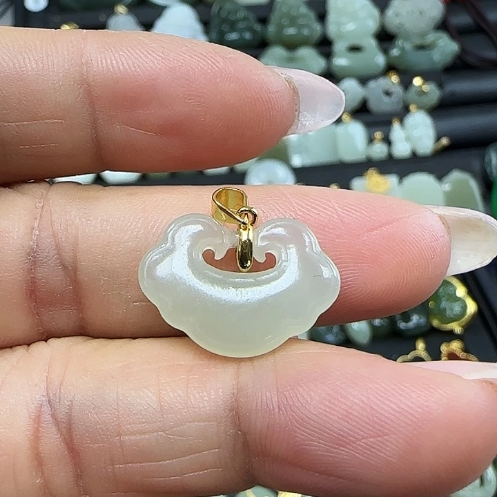 和田玉吊坠(不含链)银S925镶嵌