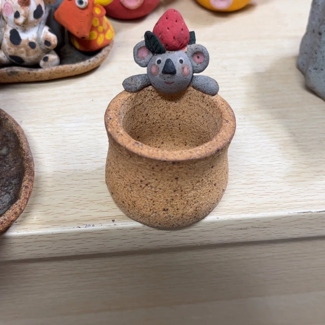 泥塑古镇炻陶花盆