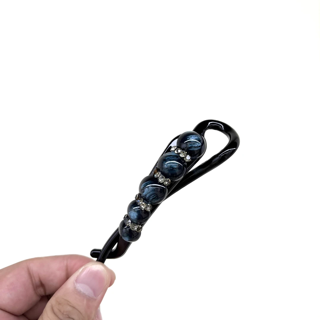 L456夕洛新款少发量重工扭扭夹韩版轻奢精致气质一字夹超重工