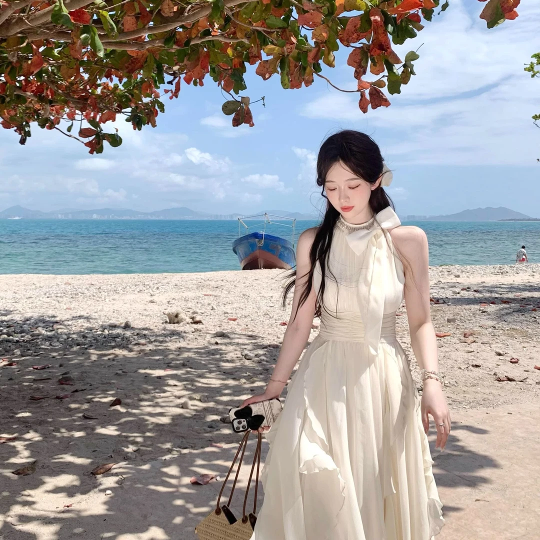 「长岛香氛」连衣裙显瘦裙子气质白色夏季初恋法式小众收腰1383