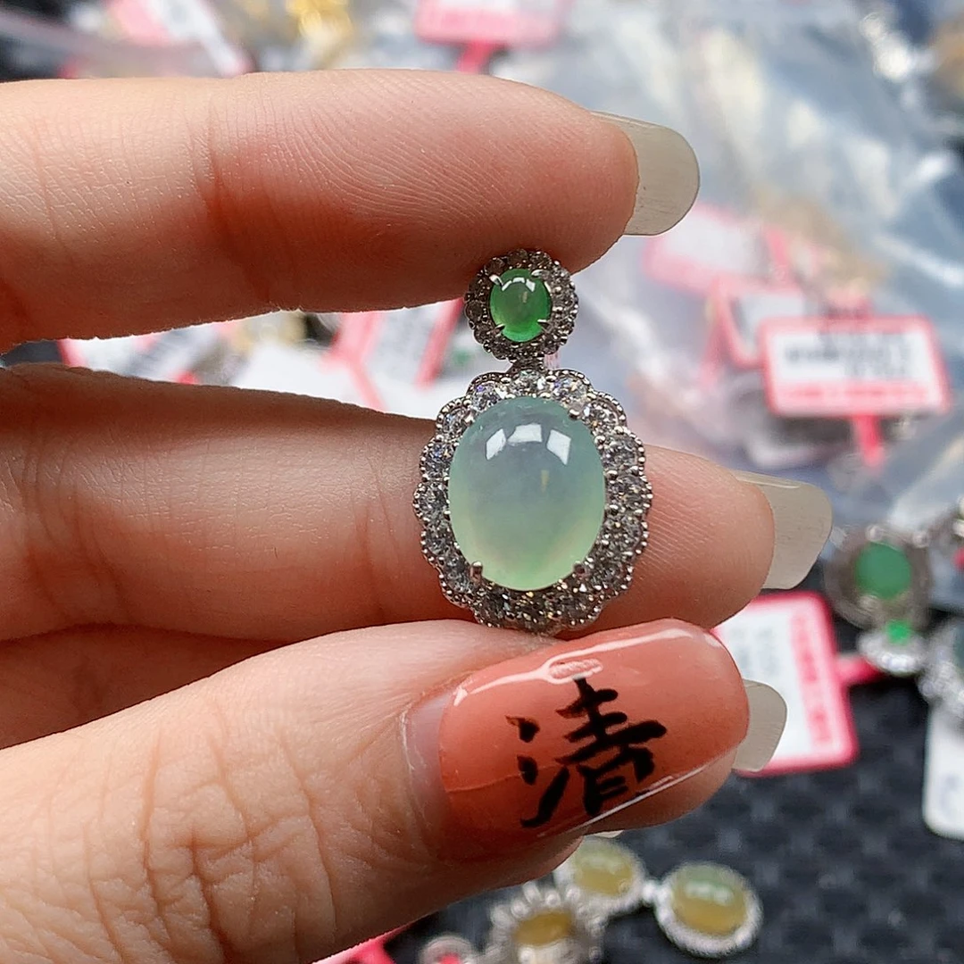 翡翠银S925镶嵌戒指