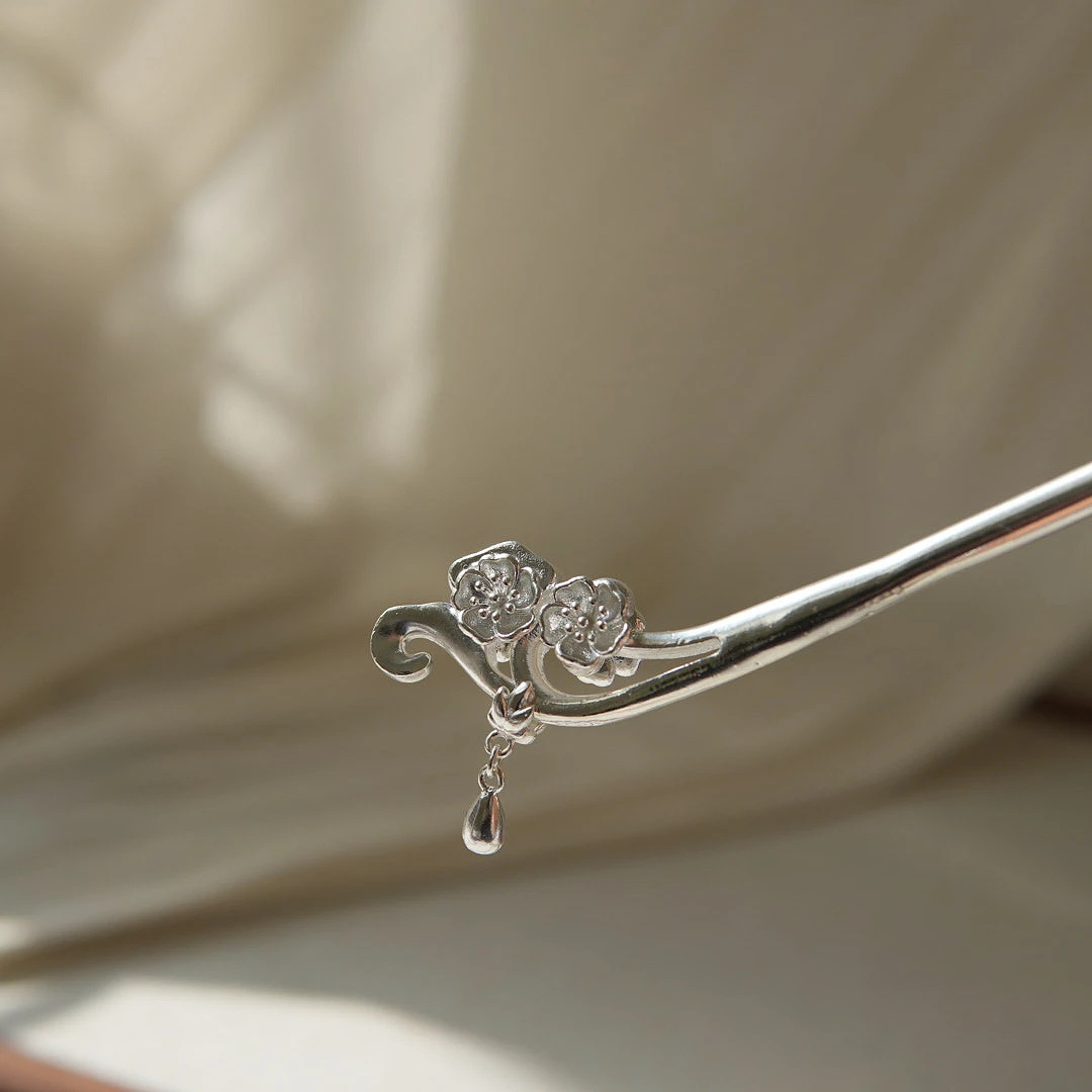 足银银制品 足银银制品 【灵韵蝶舞】足银990纯手工古风蝴蝶发簪