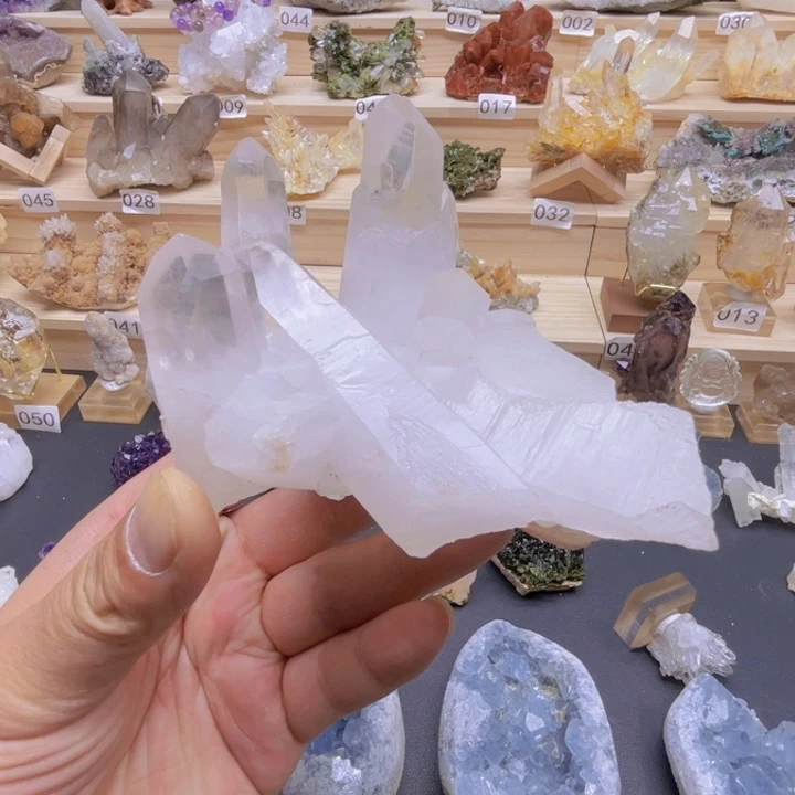 石材天然白水晶家居装饰摆件