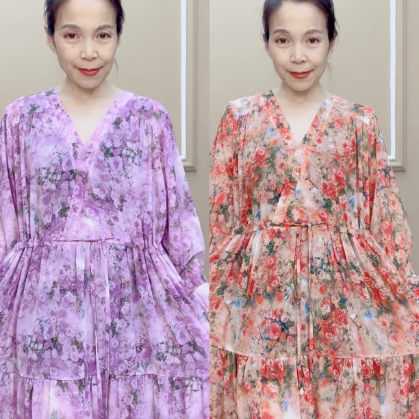 高品夏季碎花连衣裙时尚洋气新款宽松显瘦直喷定制大码女装