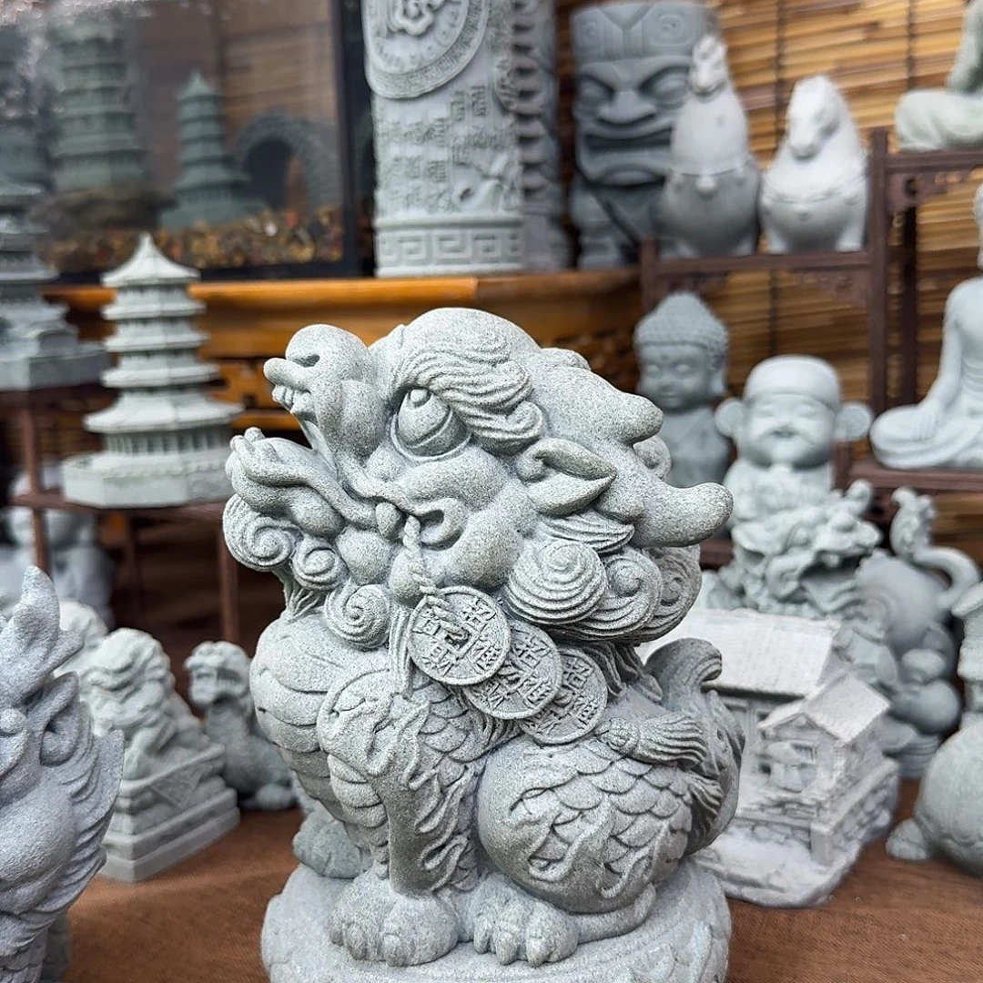 石材青砂石望天吼➕新版莲花底座