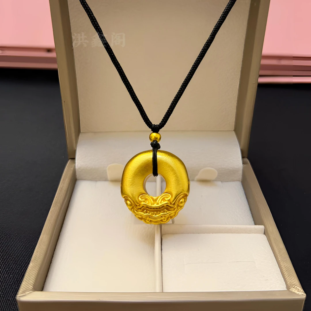 合金吊坠 40g貔貅平安扣实心双面男女精工吊坠饰品挂坠项链精美