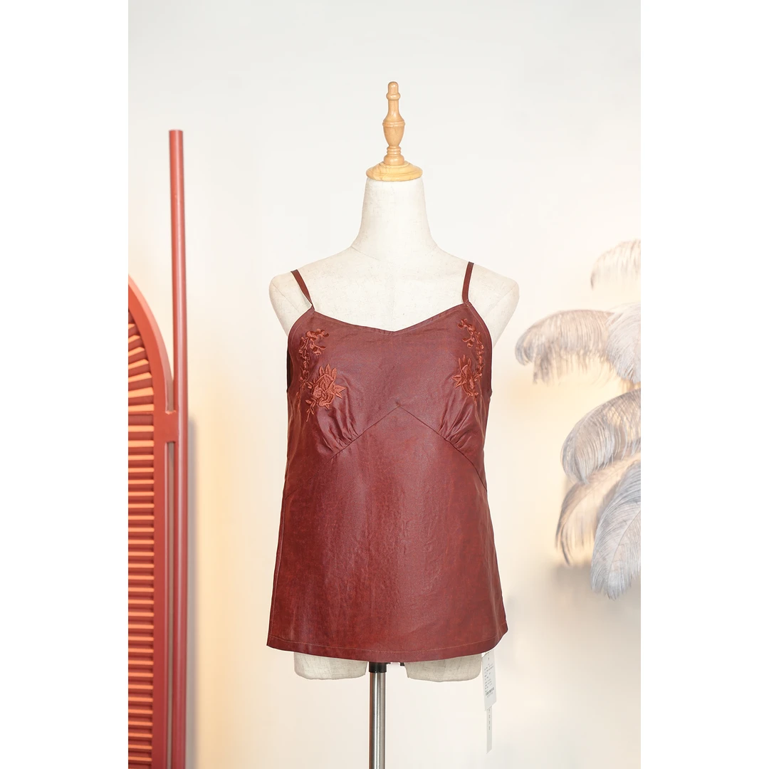 【万象有衣】老料红龟-原创设计师款香云纱走秀款吊带-7721